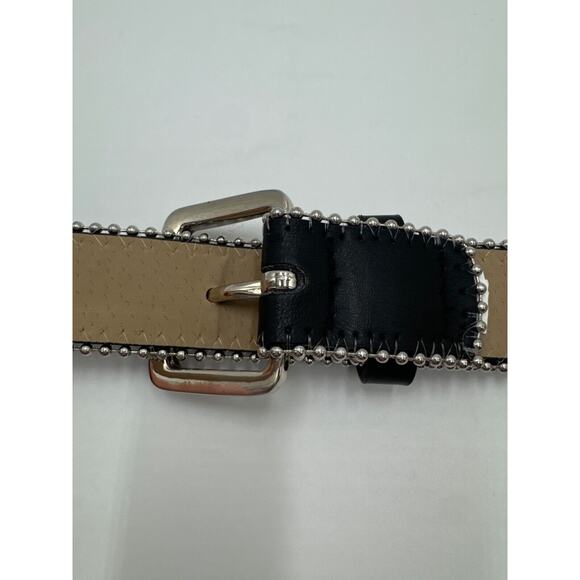 Steve Madden Black Faux Leather Belt With Silver Studs - Picture 5 of 7